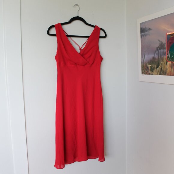 y2k Reitmans Red Midi Dress - Picture 1 of 6